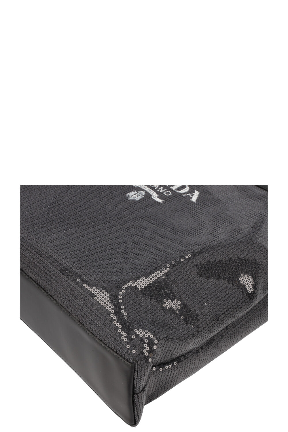 PRADA Tote Sequined Mesh Black