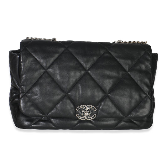 Chanel Black Quilted Lambskin Maxi Chanel 19 Flap Bag