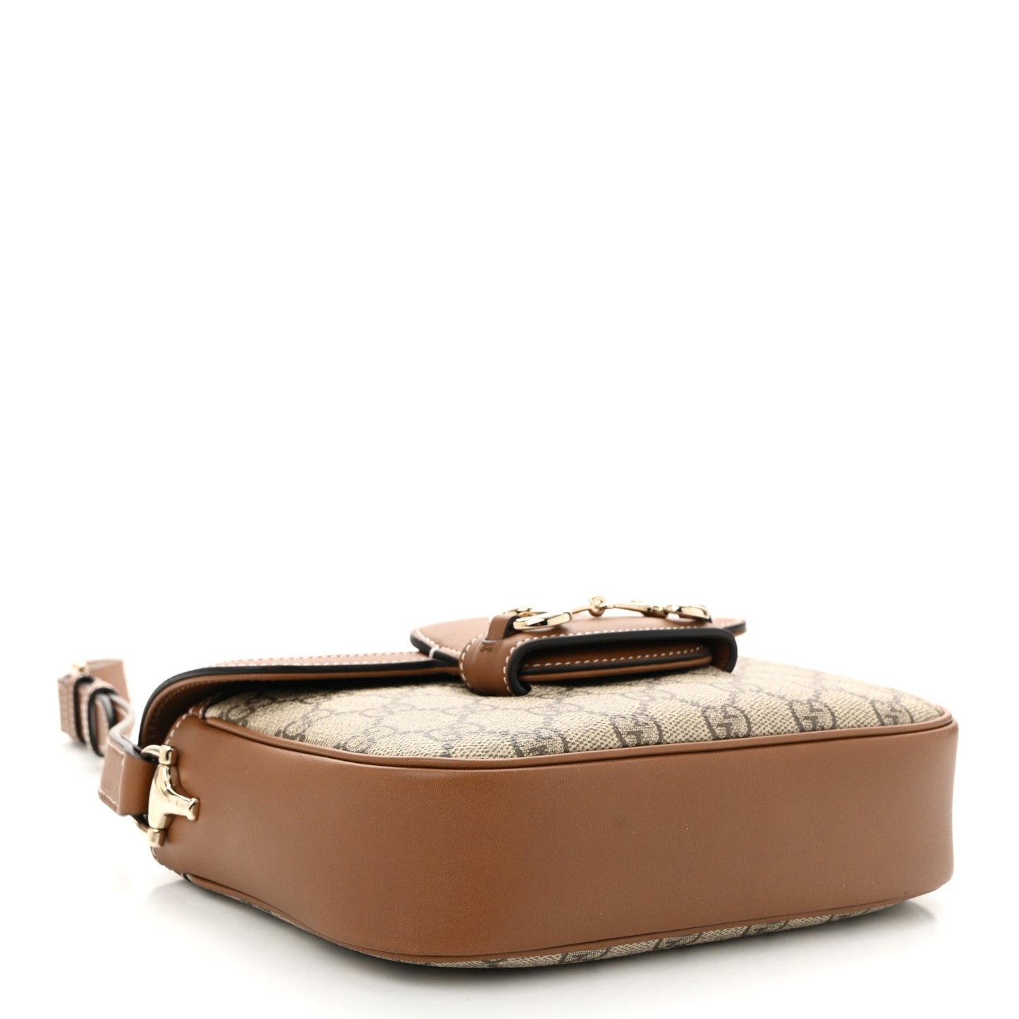Amelia GG Supreme Monogram Horsebit 1955 Soft Small Shoulder Bag Beige Brown