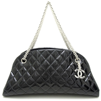 Chanel Mademoiselle Bowling Bag Patent Leather Black
