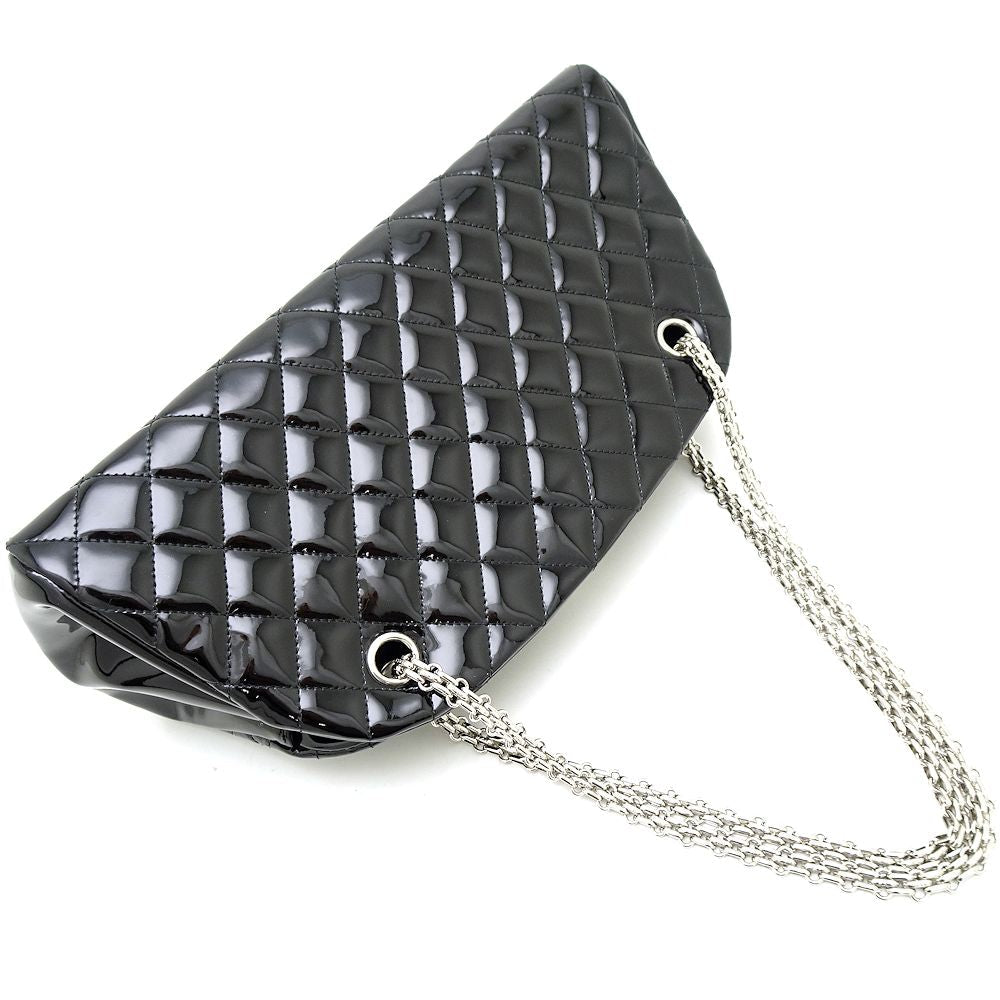Chanel Mademoiselle Bowling Bag Patent Leather Black