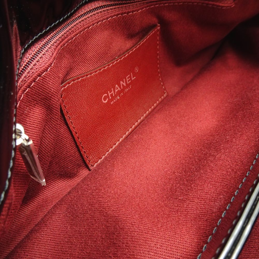 Chanel Mademoiselle Bowling Bag Patent Leather Black