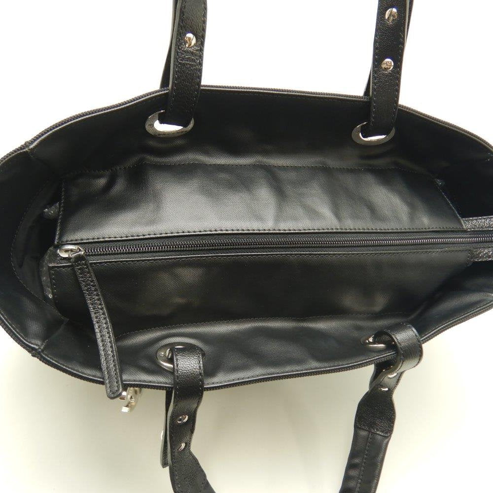 Chanel Paris Biarritz Tote GM Canvas x Leather Black