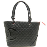 Chanel Cambon Line Tote Leather Enamel Black