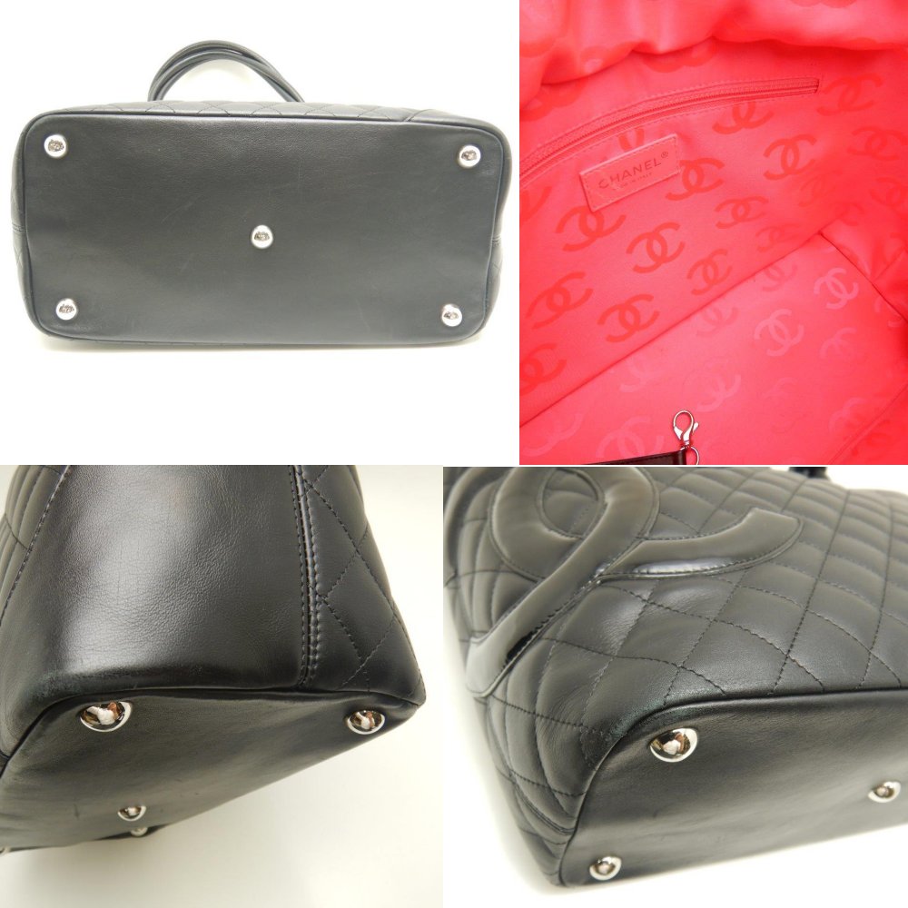 Chanel Cambon Line Tote Leather Enamel Black