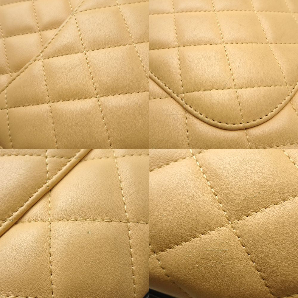 Chanel Cambon Line Tote Bag Lambskin Beige Black