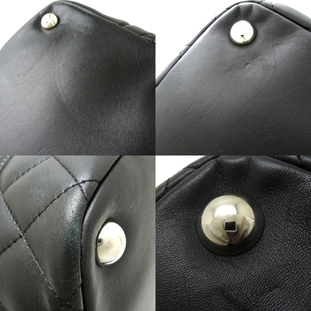 Chanel Large Tote Bag Cambon Line Calf x Patent Leather Black