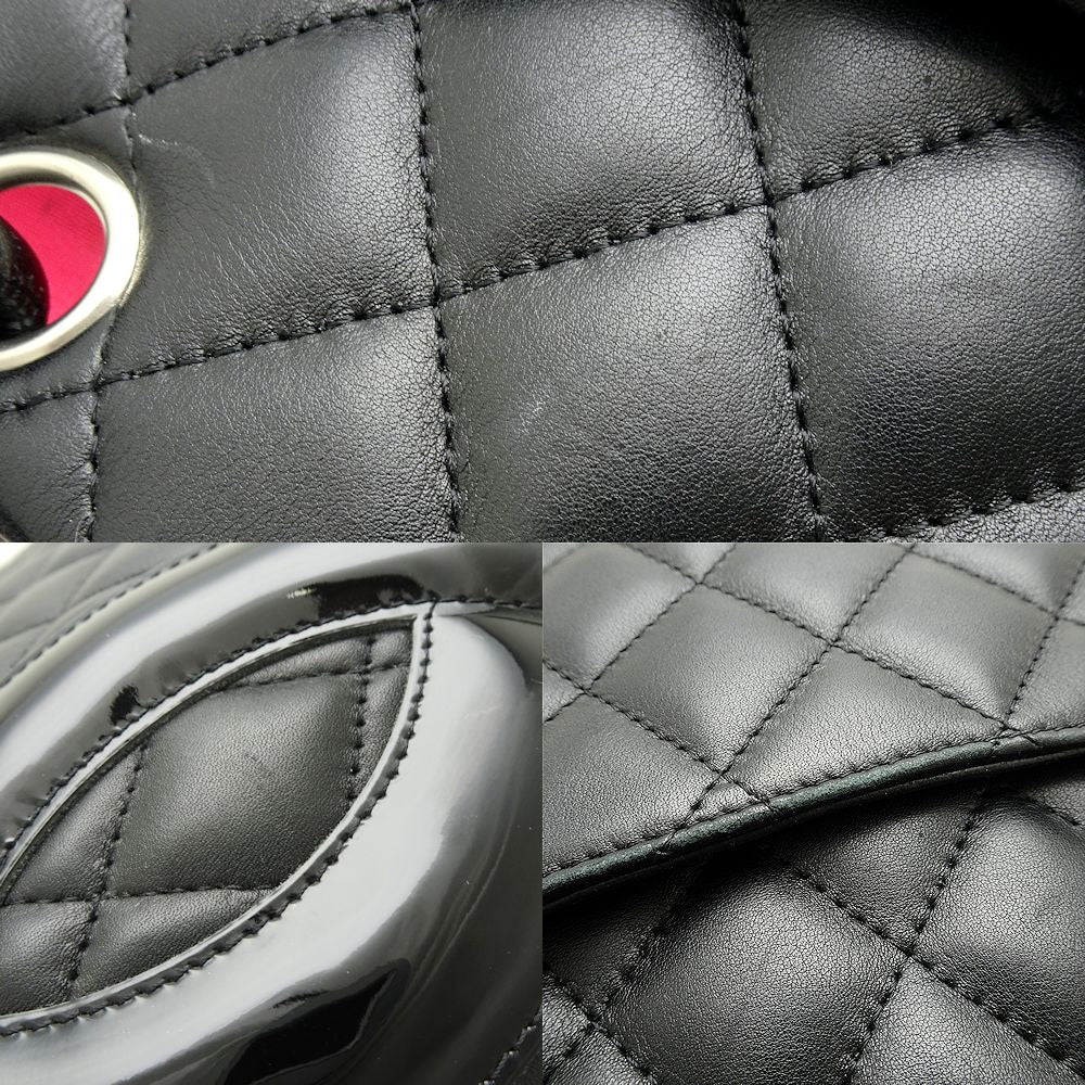 Chanel Large Tote Bag Cambon Line Calf x Patent Leather Black