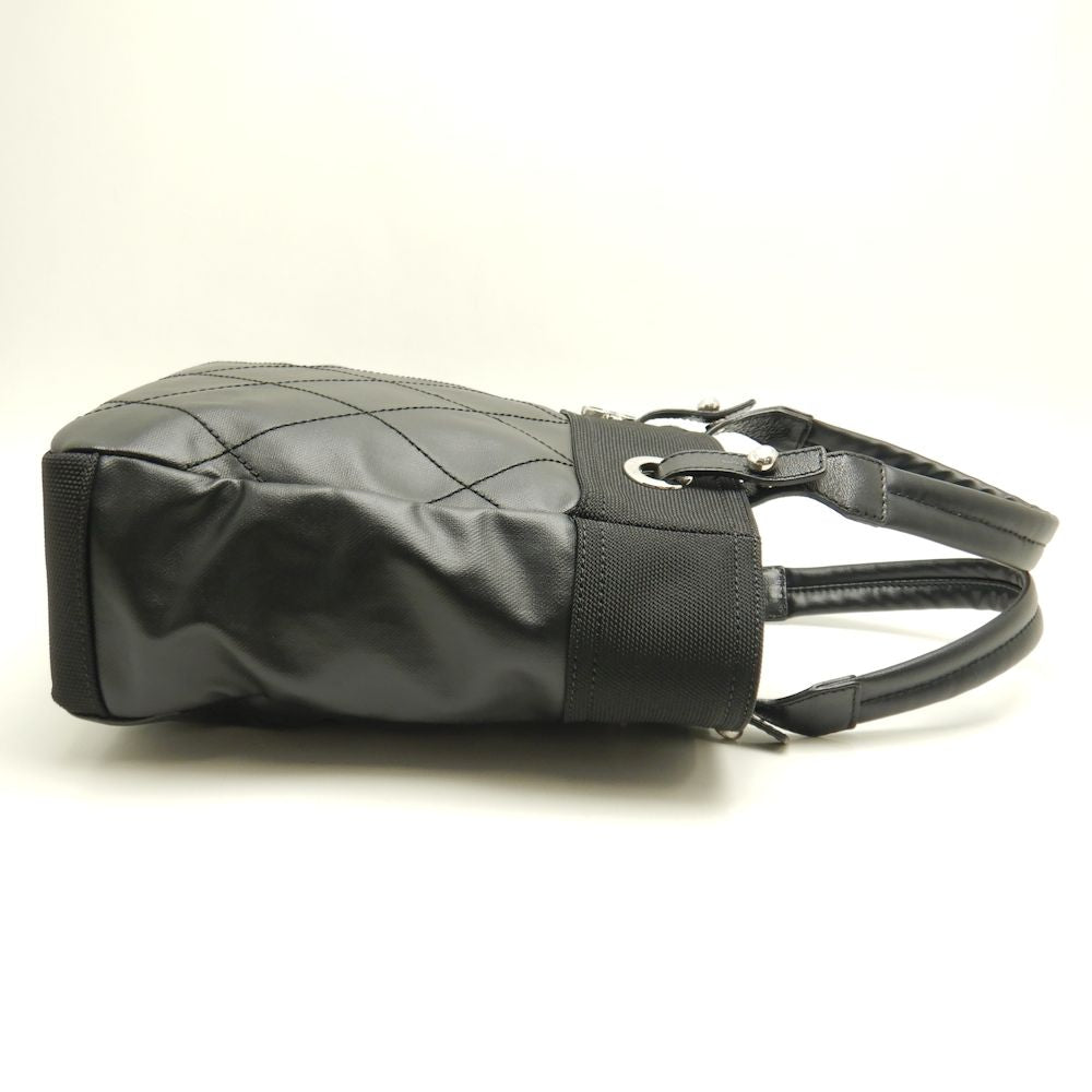 Chanel Paris Biarritz Tote Bag PM PVC Coated Canvas Black