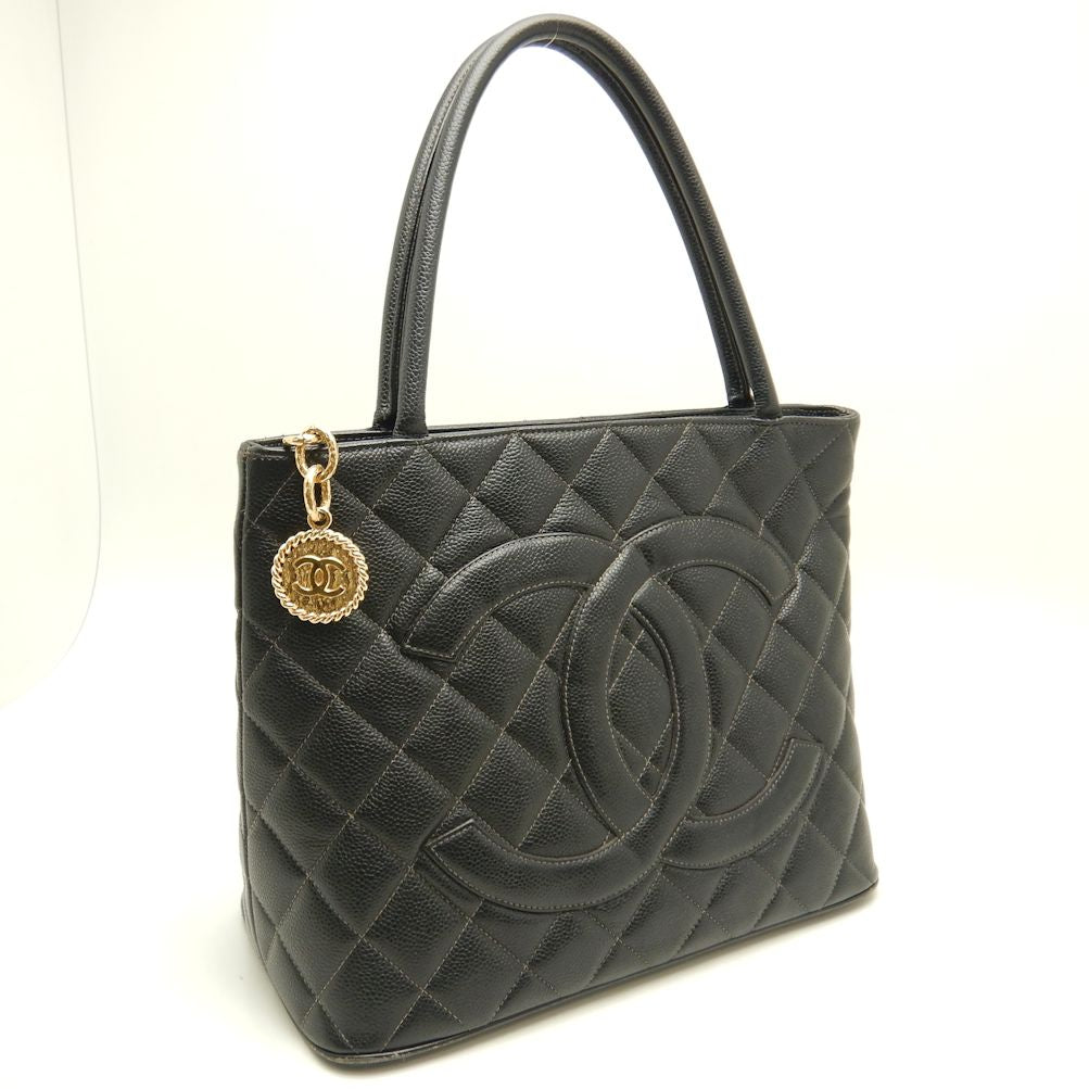Chanel Reprint Tote Bag Matelasse Caviar Skin Black