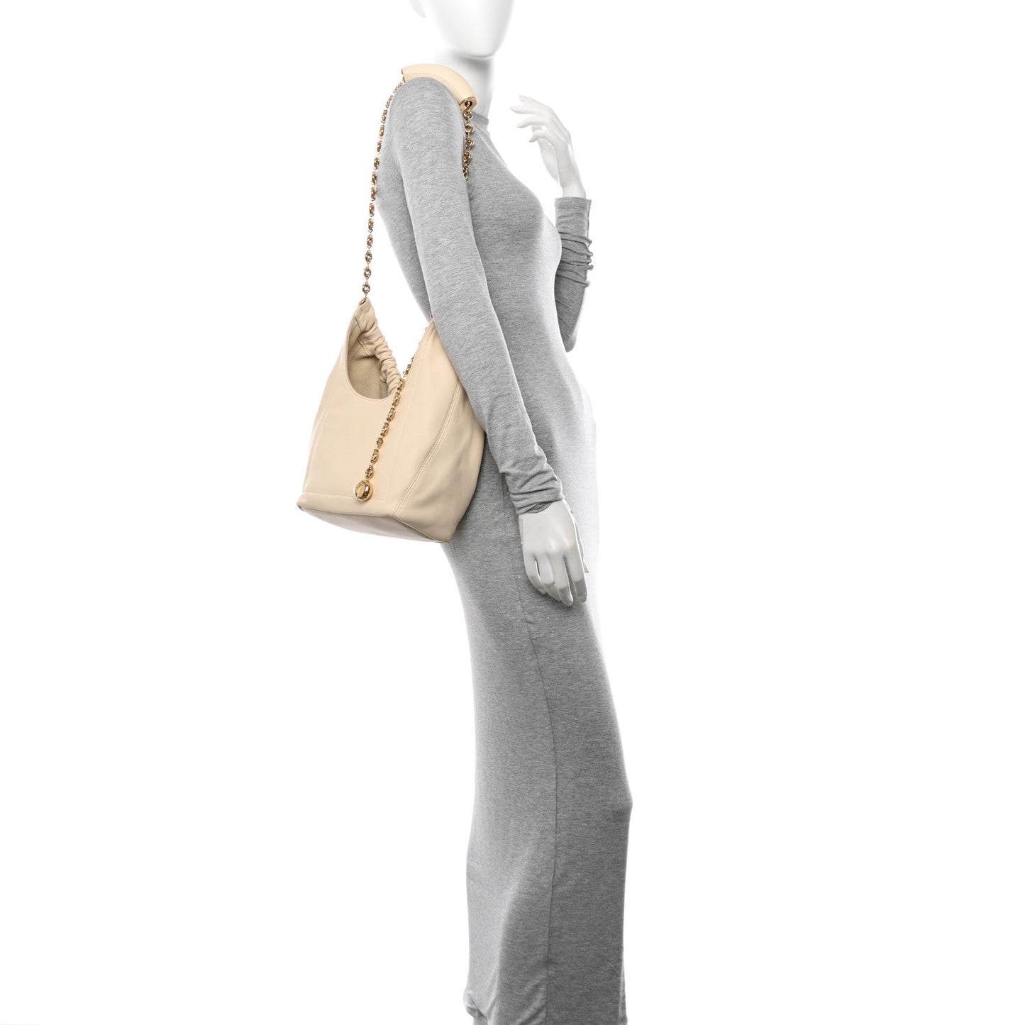Loewe Buttery Nappa Lambskin Small Squeeze Bag Chalk