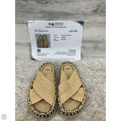 Sandals Luxury Designer By Fendi In Tan, Size: 8