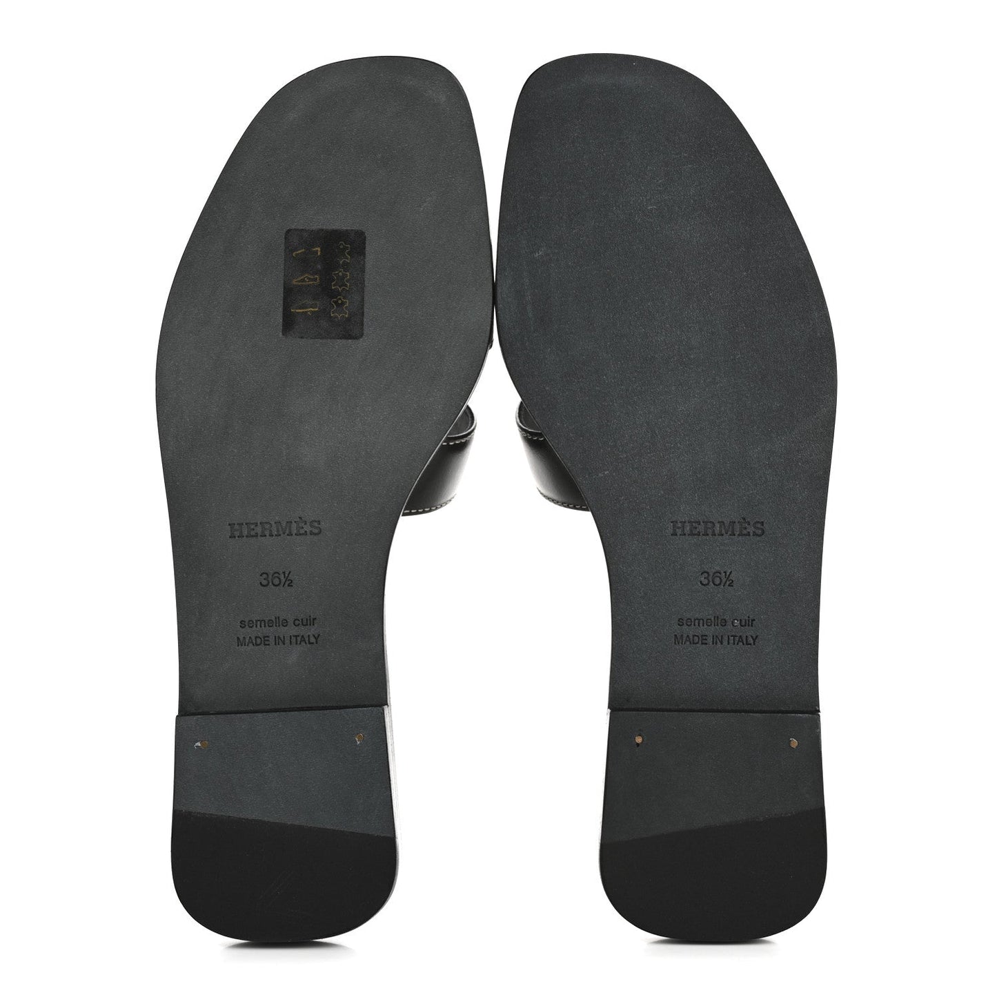 Amelia Box Calfskin Oran Sandals 36.5 Black