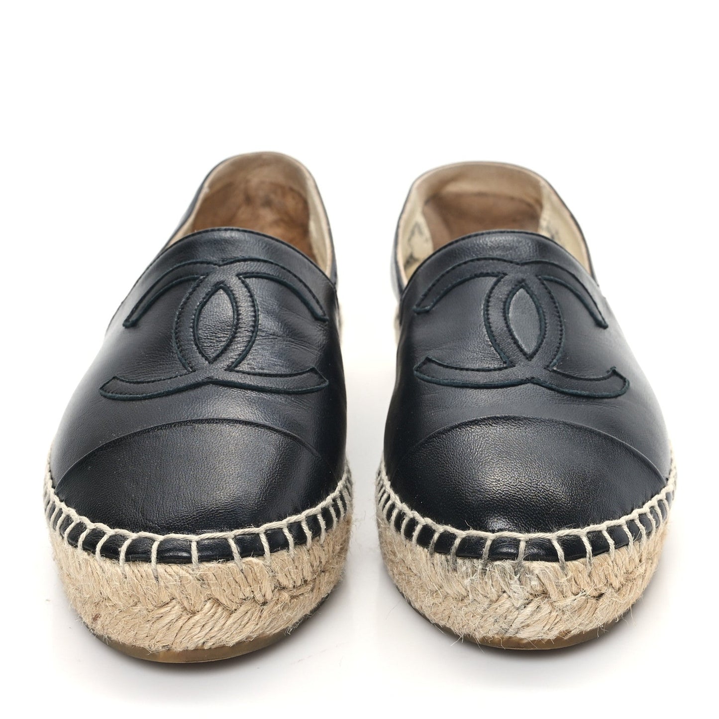 Amelia Lambskin CC Espadrilles 35 Black