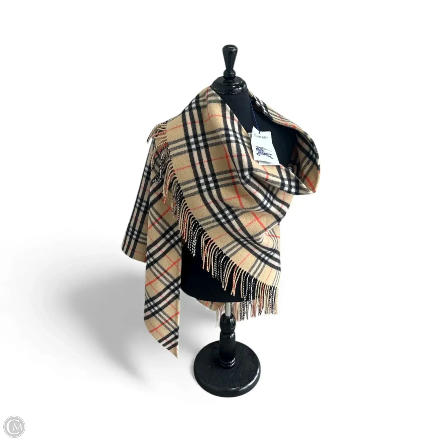 Shawl Luxury Designer By Burberry In Tan, Size: Osfm