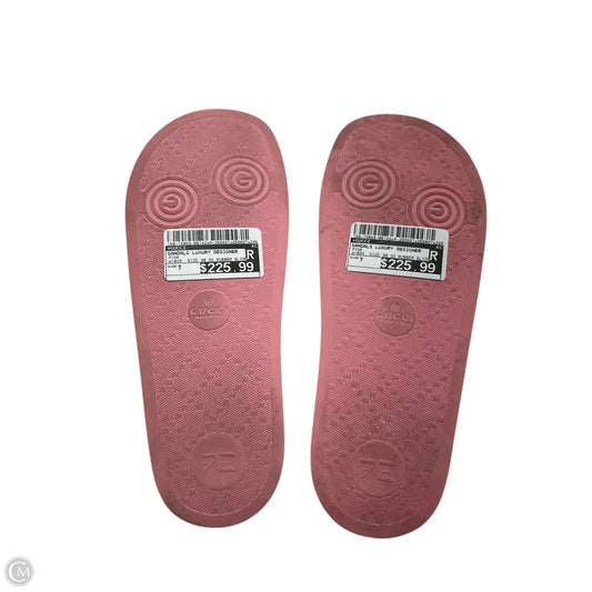 Sandals Luxury Designer By Gucci In Pink, Size: 7