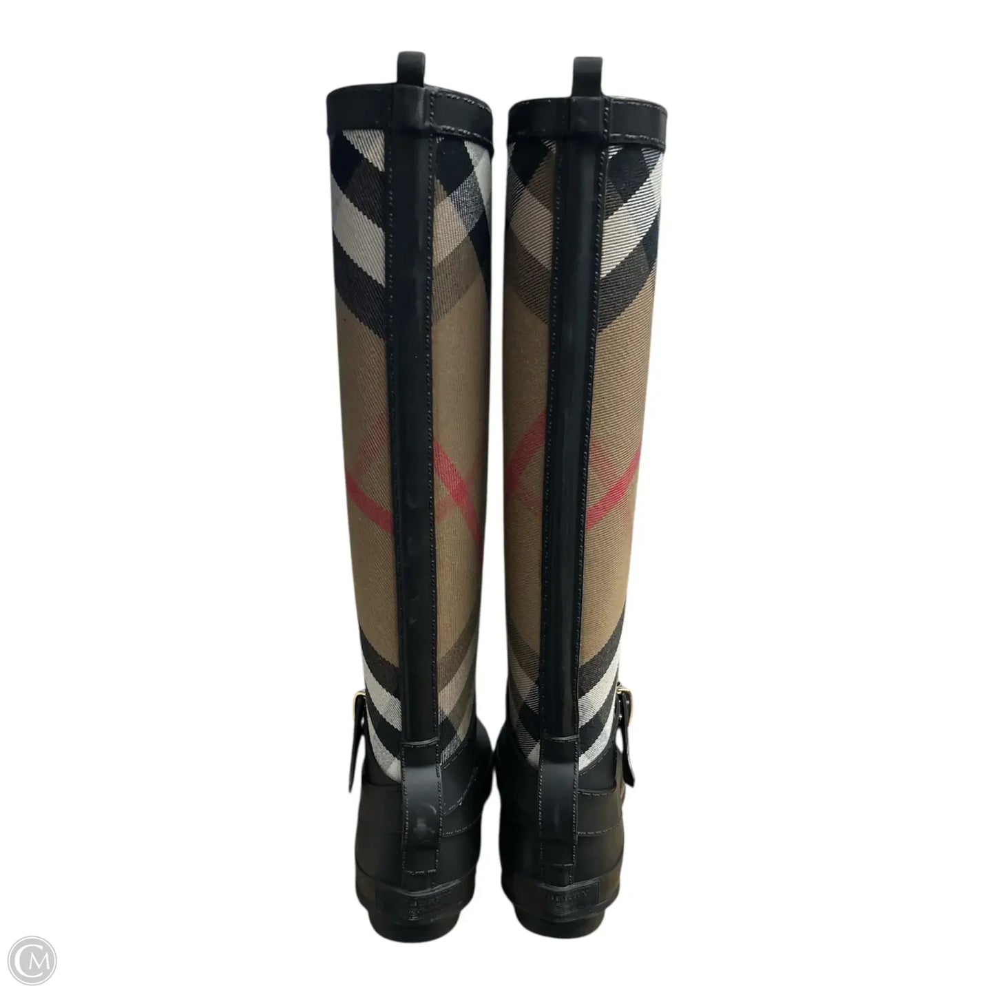 Boots Luxury Designer By Burberry In Plaid Pattern size 37