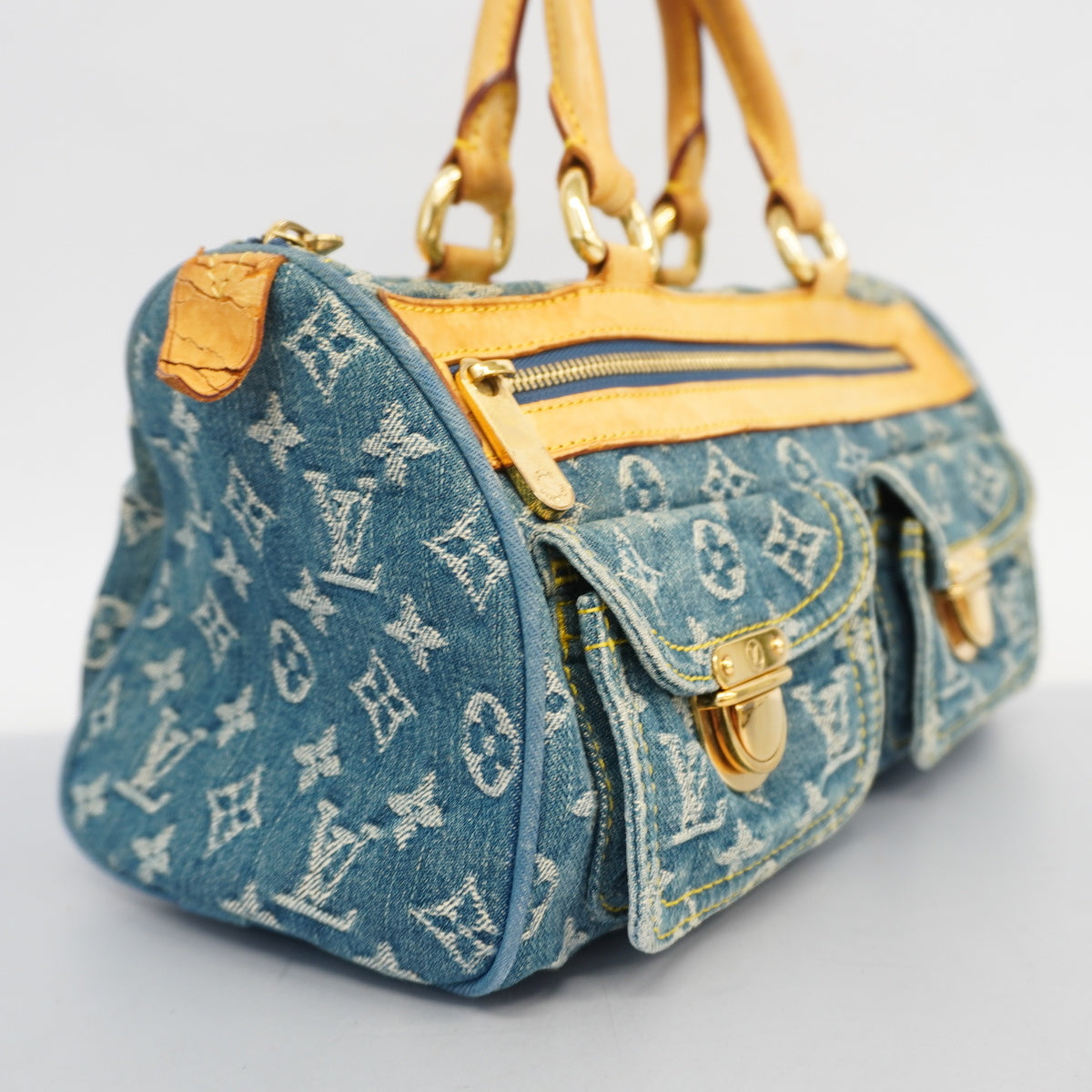 Louis Vuitton Monogram Denim Neo Speedy Blue Handbag