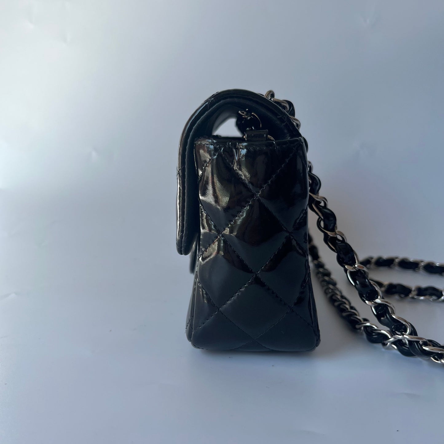 Chanel Classic Flap Rectangular Mini Black Patent Leather Silver Hardware, 2012-2013