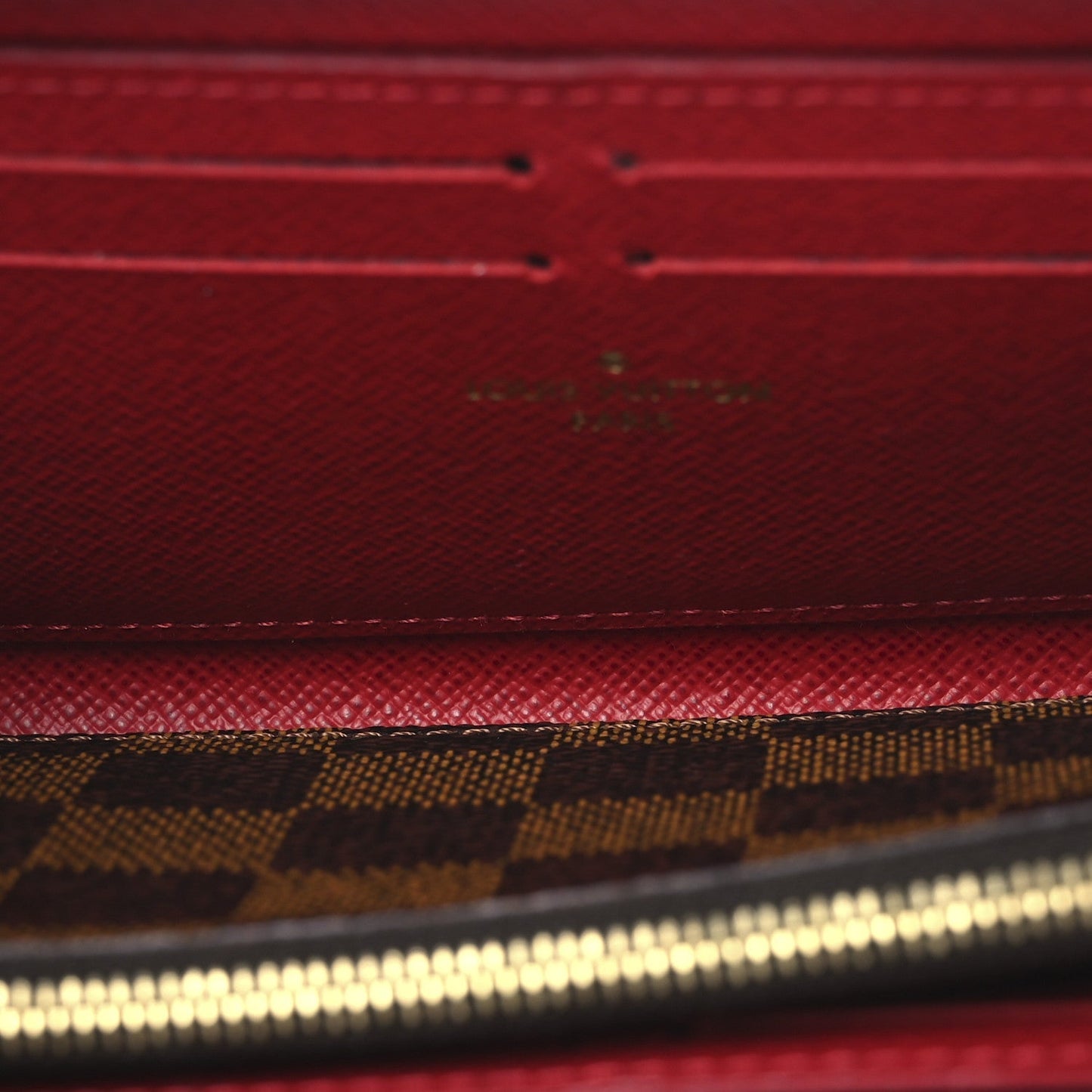 Louis Vuitton Damier Ebene Clemence Wallet Cherry