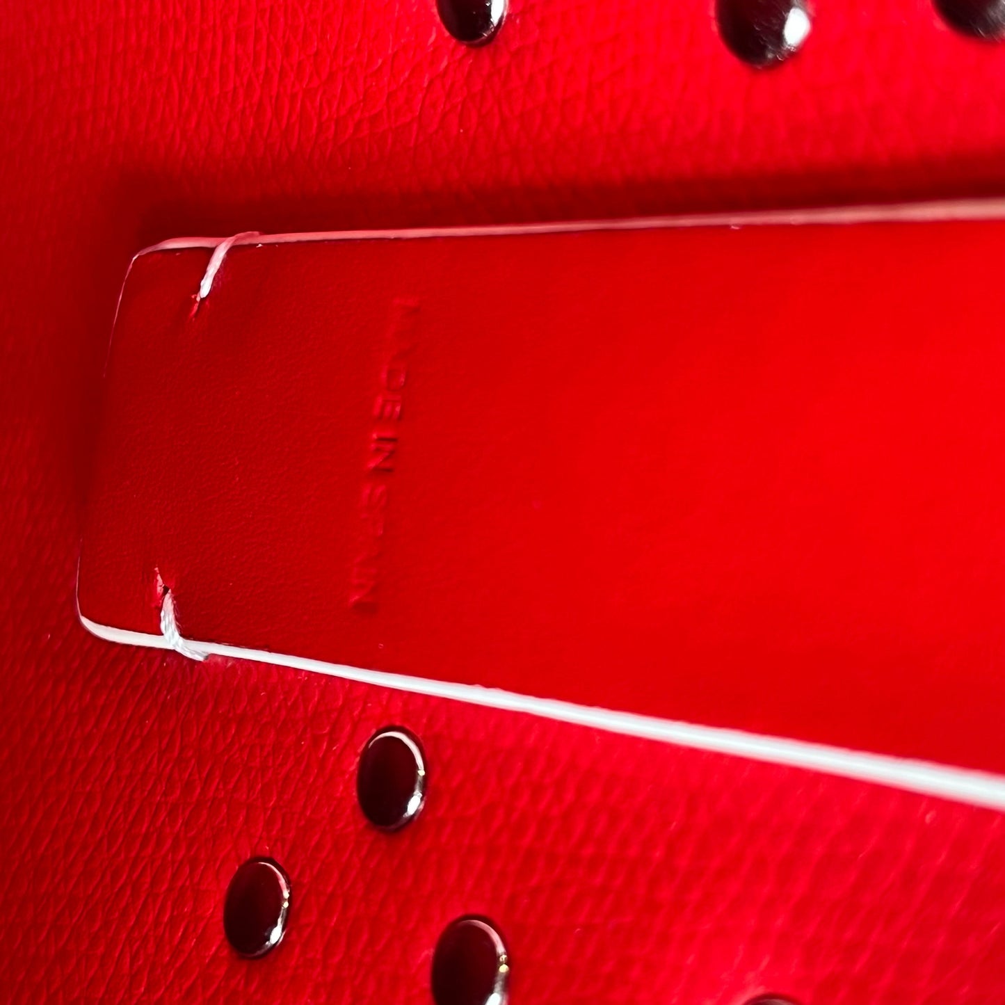 CHRISTIAN AmeliaUBOUTIN North South Cabata Mini Calfskin Empire Spike Studded Tote