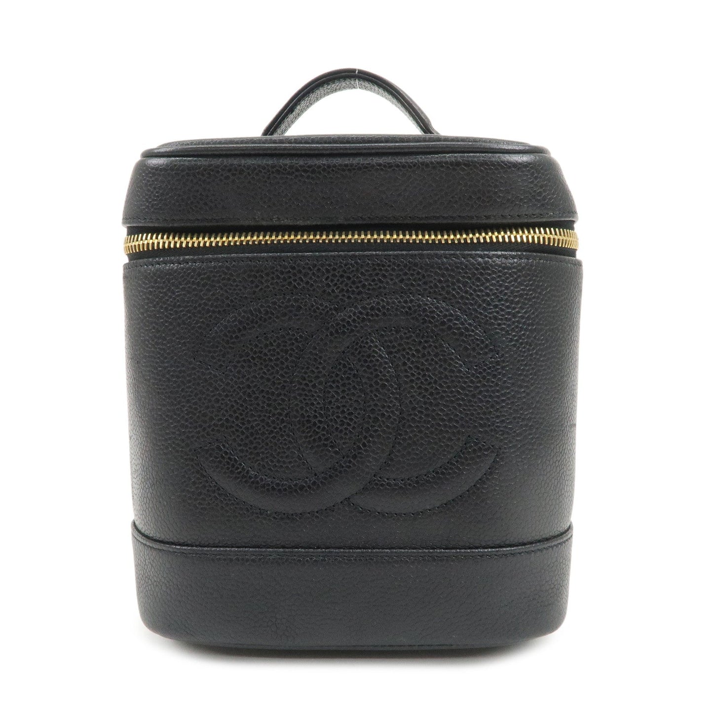 CHANEL COCO Mark Caviarskin Vanity Bag Hand Bag Black A01998