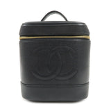 CHANEL COCO Mark Caviarskin Vanity Bag Hand Bag Black A01998