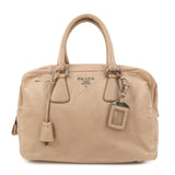 PRADA Logo Leather Hand Bag Shoulder Bag Pink Beige BL094F