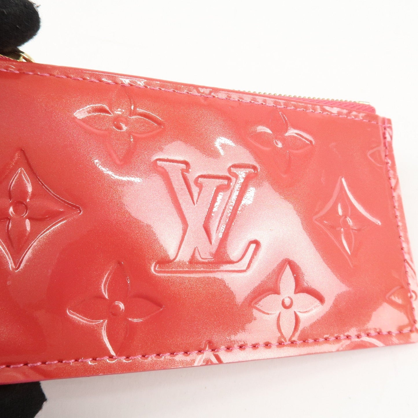 Louis Vuitton Monogram Vernis Pochette Cles Coin Case Pink M9144F