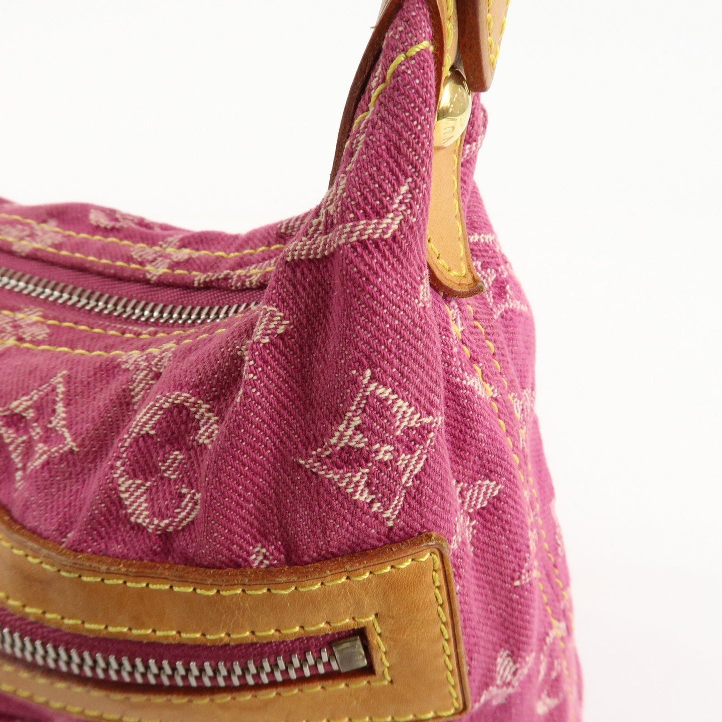Louis Vuitton Monogram Denim Baggy PM Shoulder Bag Fuchsia M95212