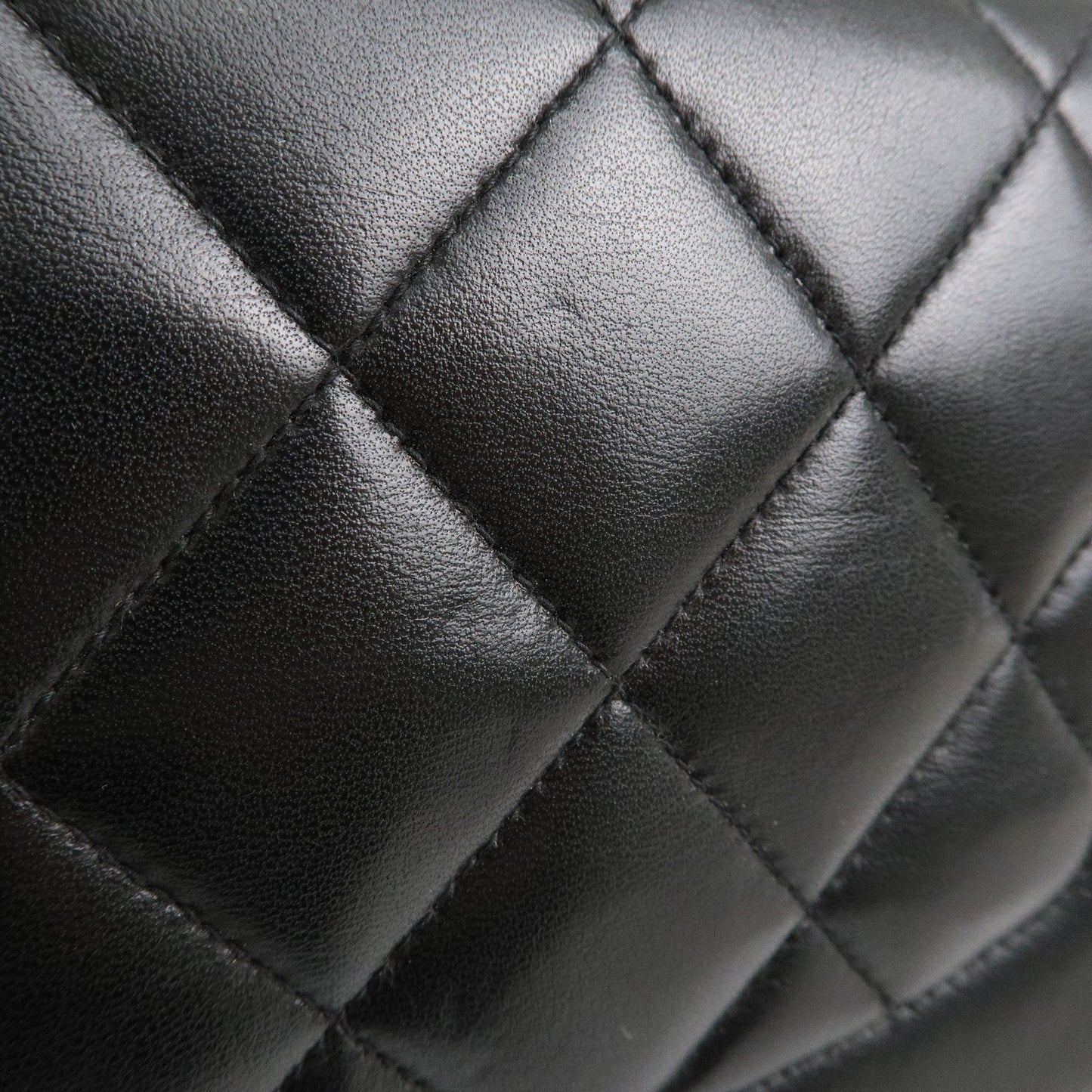 CHANEL Matelasse Lambskin Diana Chain Shoulder Bag Black A01165