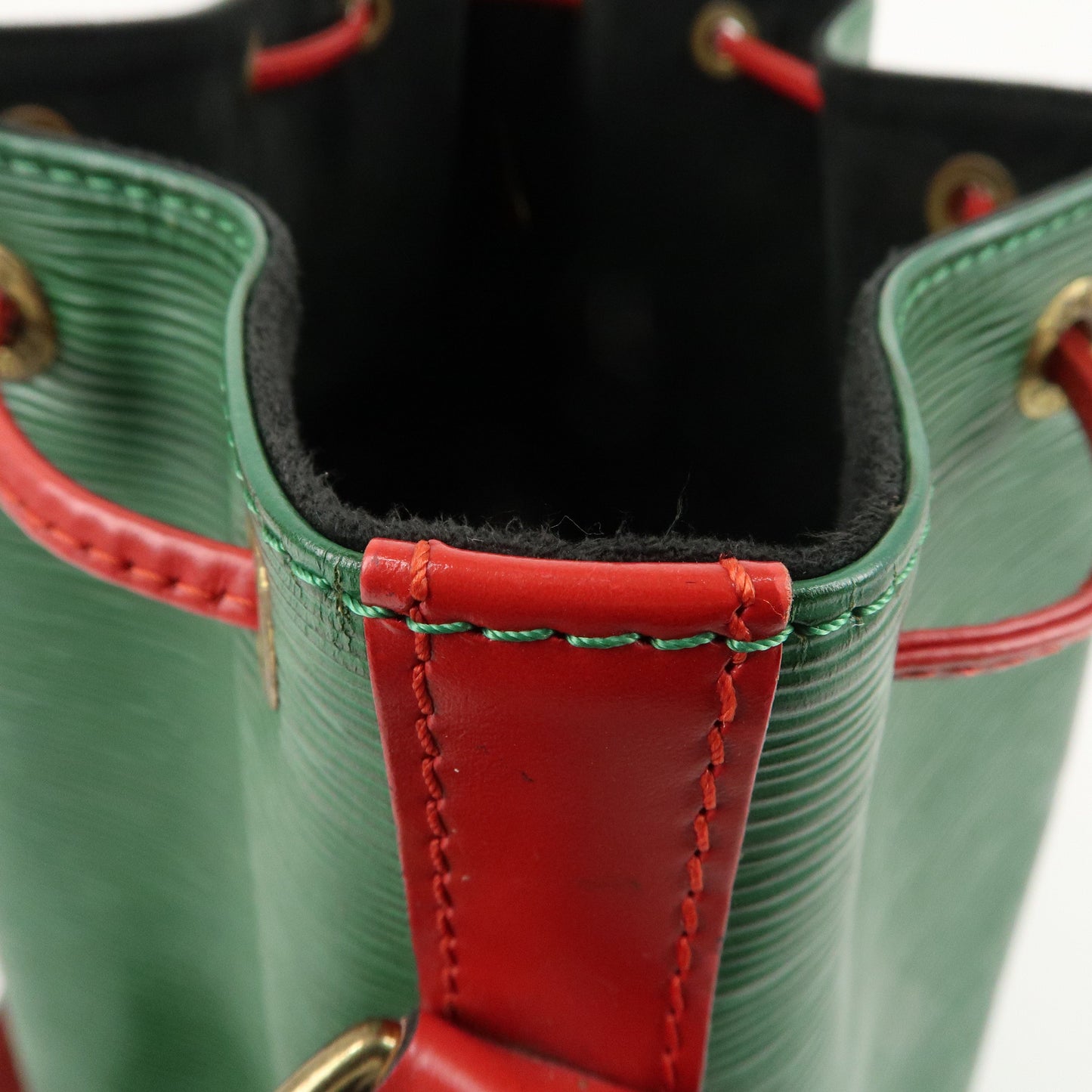 Louis Vuitton Epi Petit Noe Shoulder Bag Bi ColorGreen Red M44147