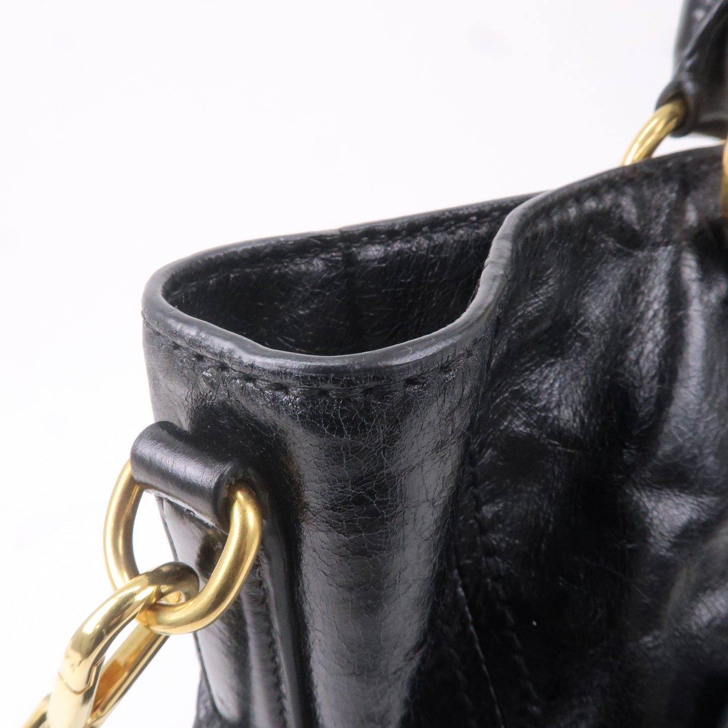 Prada Leather 2WAY Bag Shoulder Bag Hand Bag Black BN2151