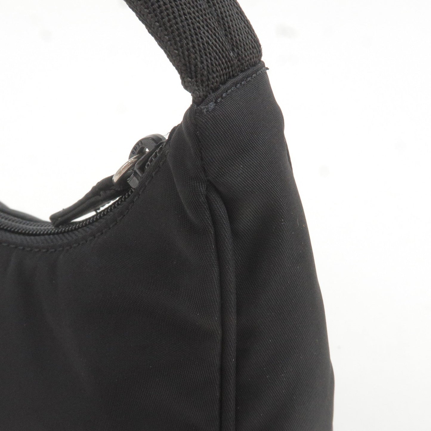 Prada Logo Nylon Hand Bag Pouch Purse NERO Black