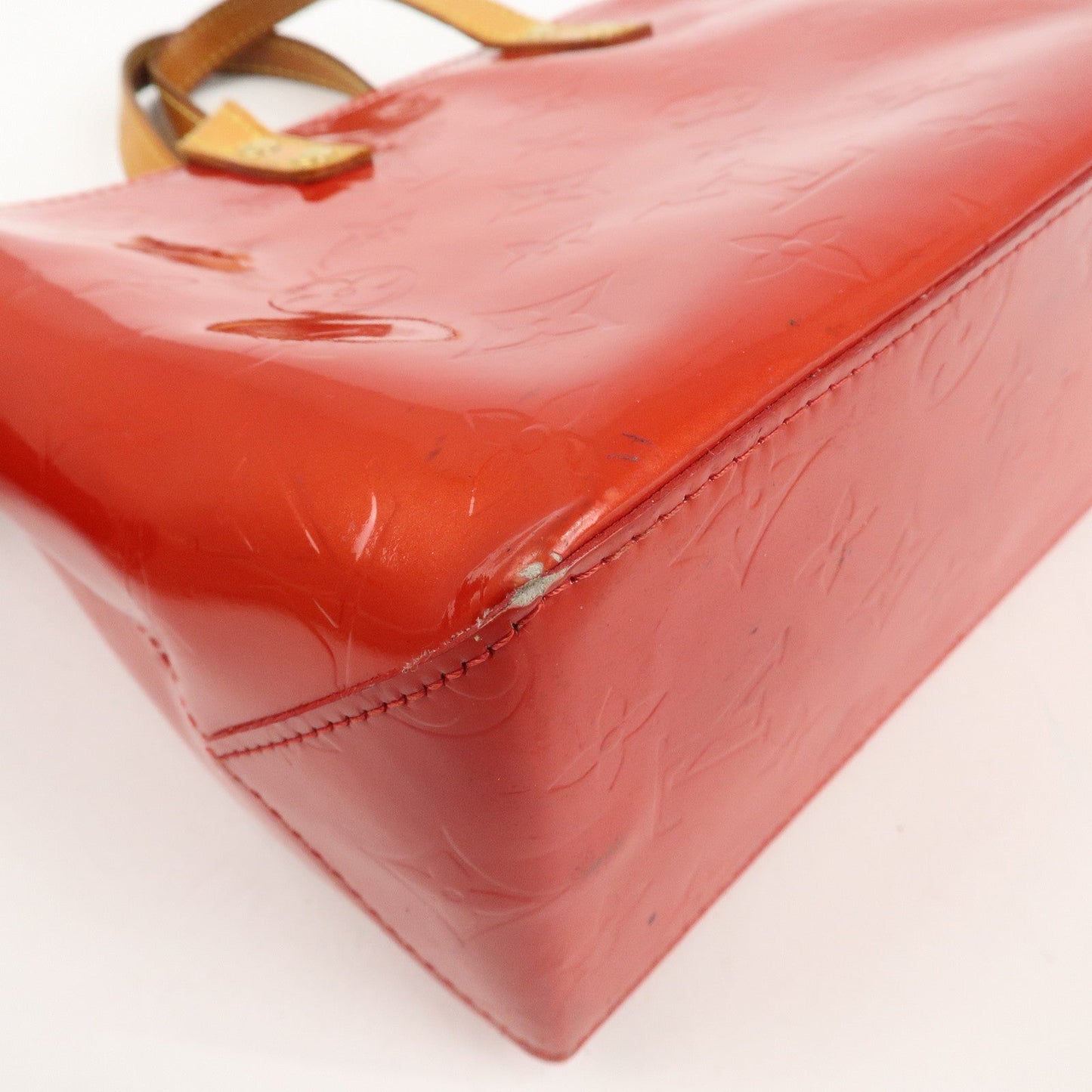 Louis Vuitton Monogram Vernis Lead PM Hand Bag Rouge M91088
