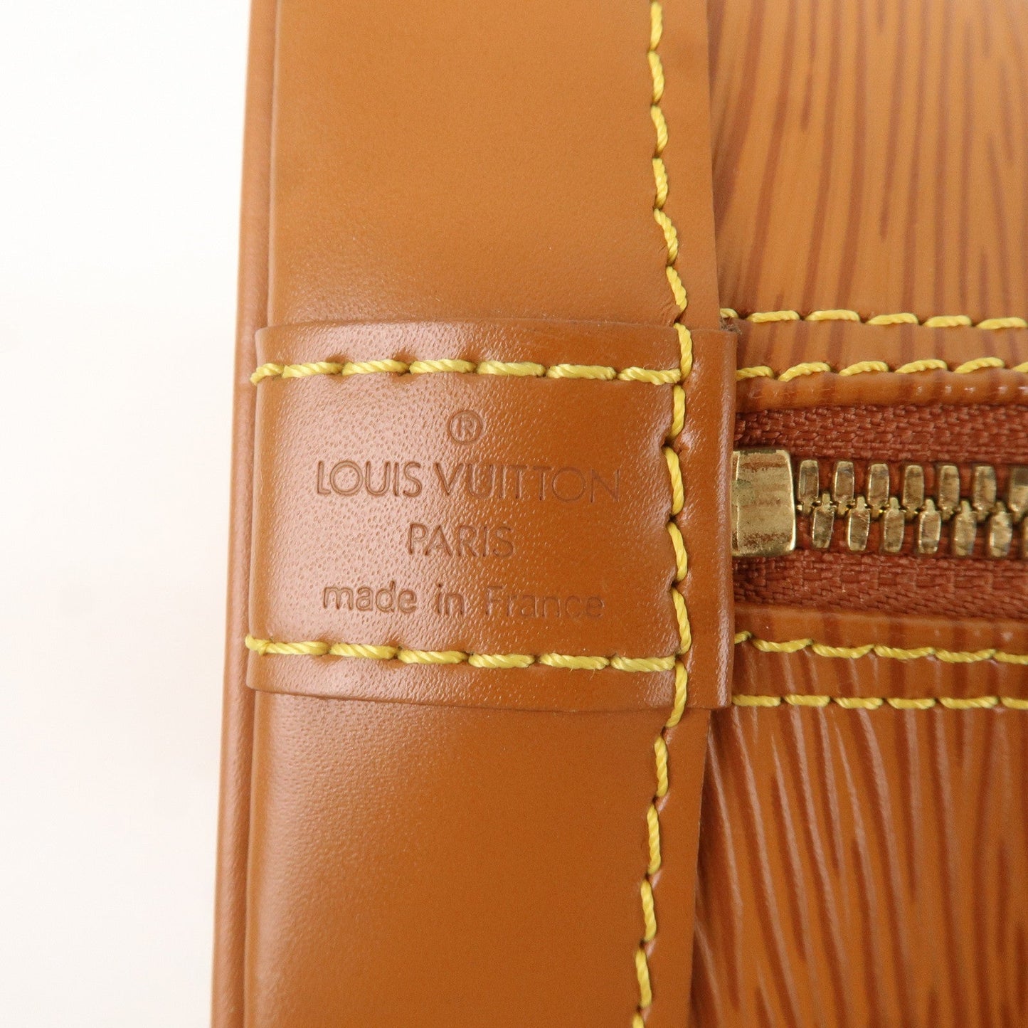 Louis Vuitton Epi Leather Alma Hand Bag Zipang Gold M52148