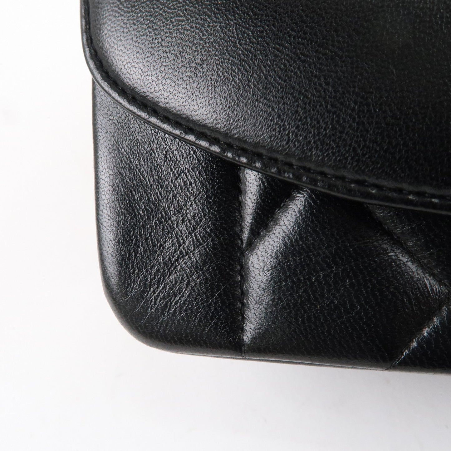 CHANEL Matelasse Lambskin Diana Chain Shoulder Bag Black A01165