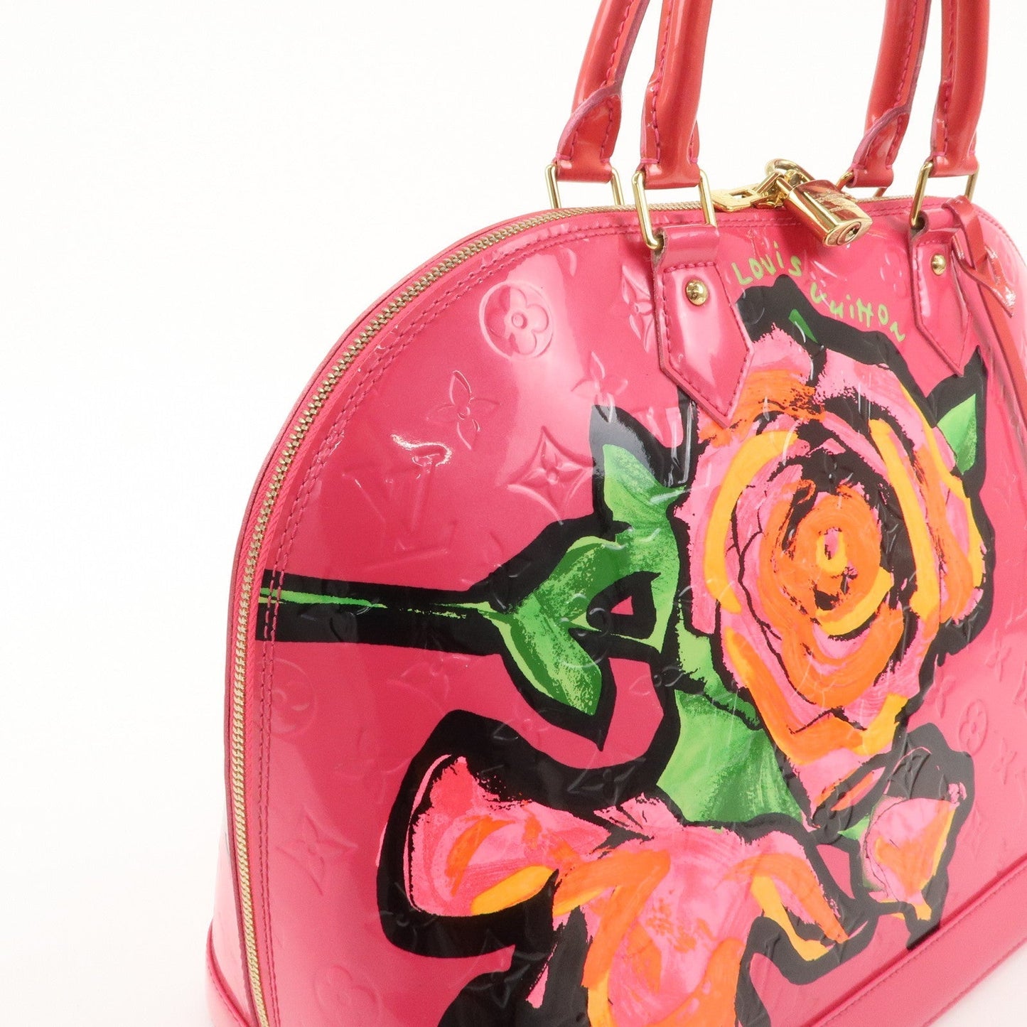Louis Vuitton Monogram Vernis Alma MM Rose Hand Bag M93686