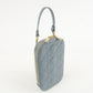 Christian Dior Lady Dior Cannage Patent Leather Phone Holder Light Blue  d