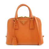PRADA Saffiano Leather Promenade Small 2Way Hand Bag Orange BL0838