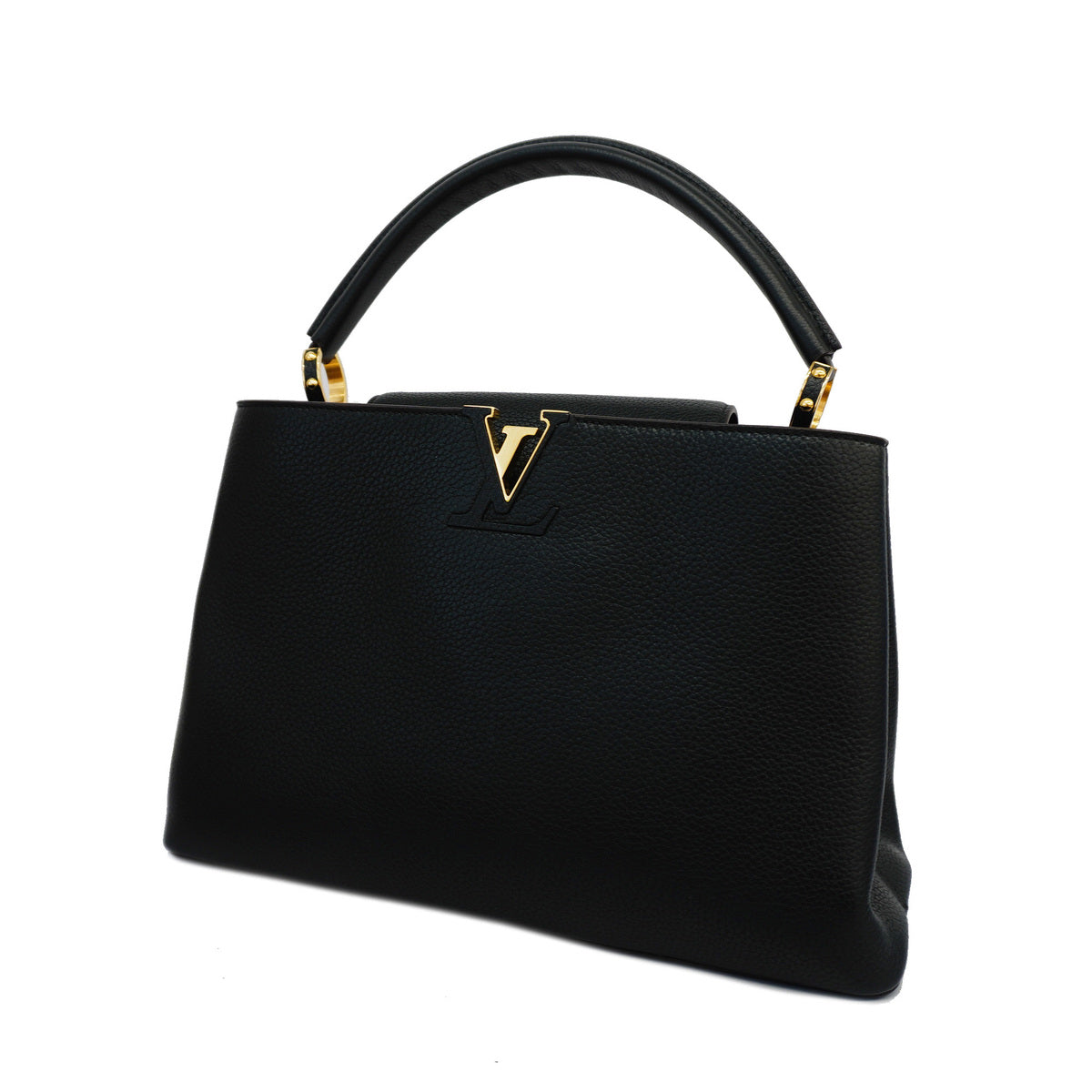 Louis Vuitton Handbag Taurillon Capucines MM Black