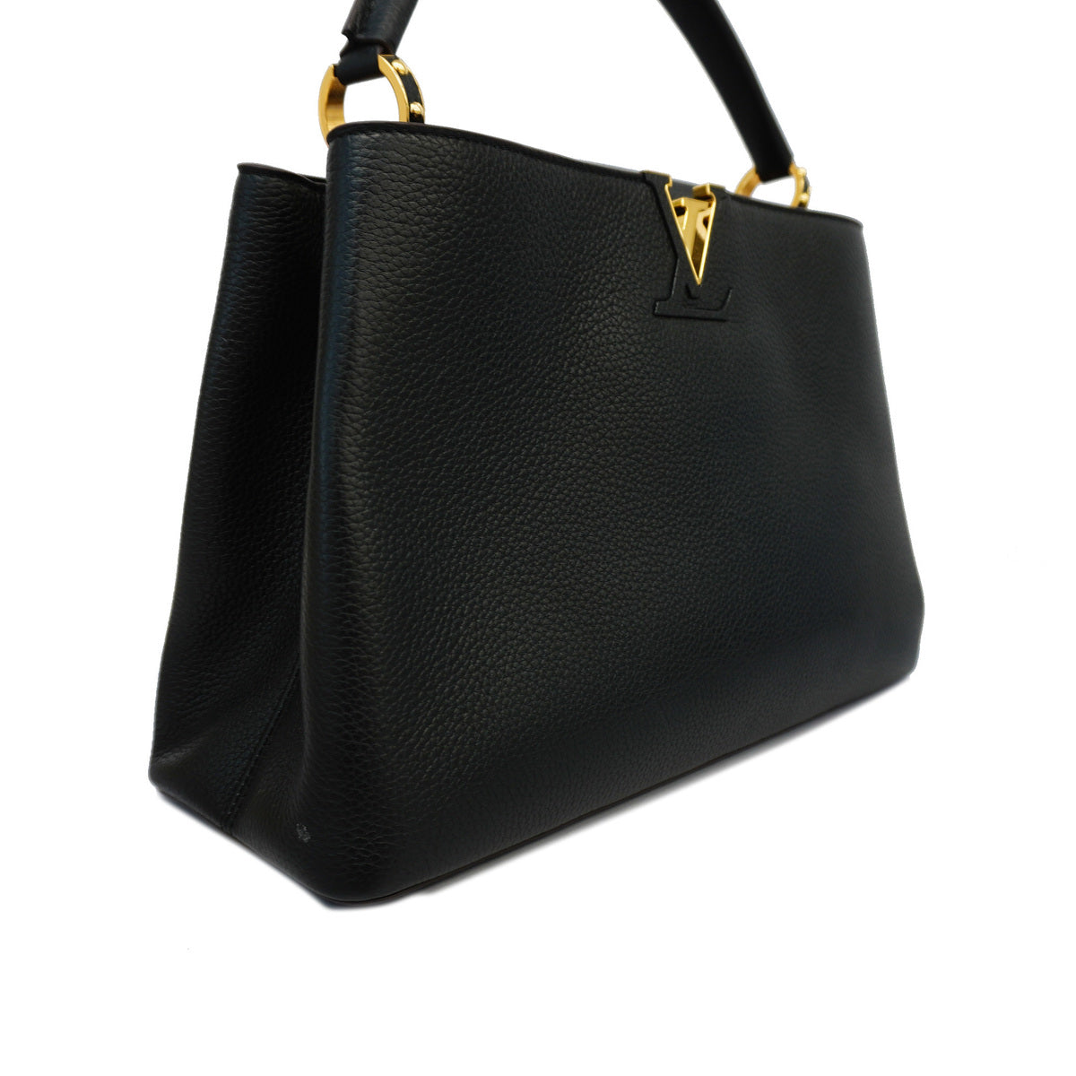 Louis Vuitton Handbag Taurillon Capucines MM Black