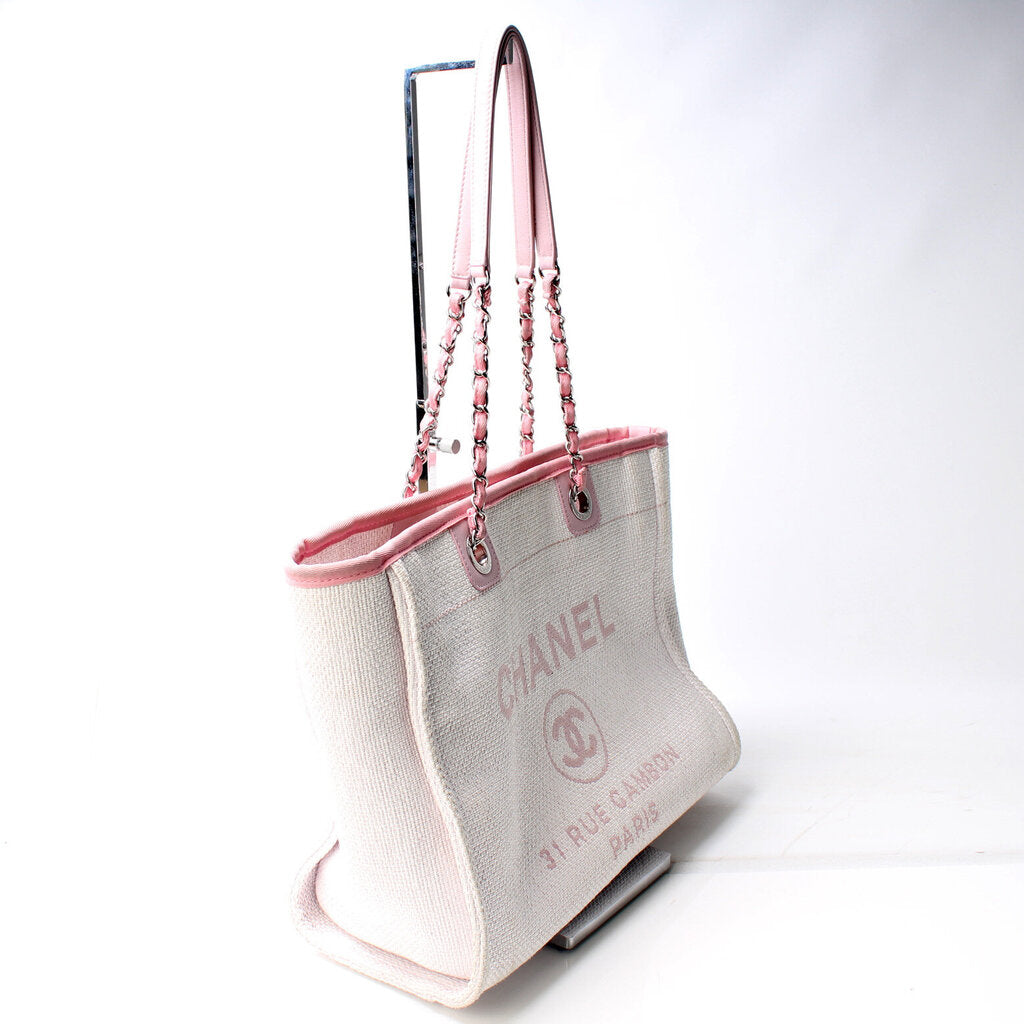 Chanel Deauville Canvas Small Tote Bag