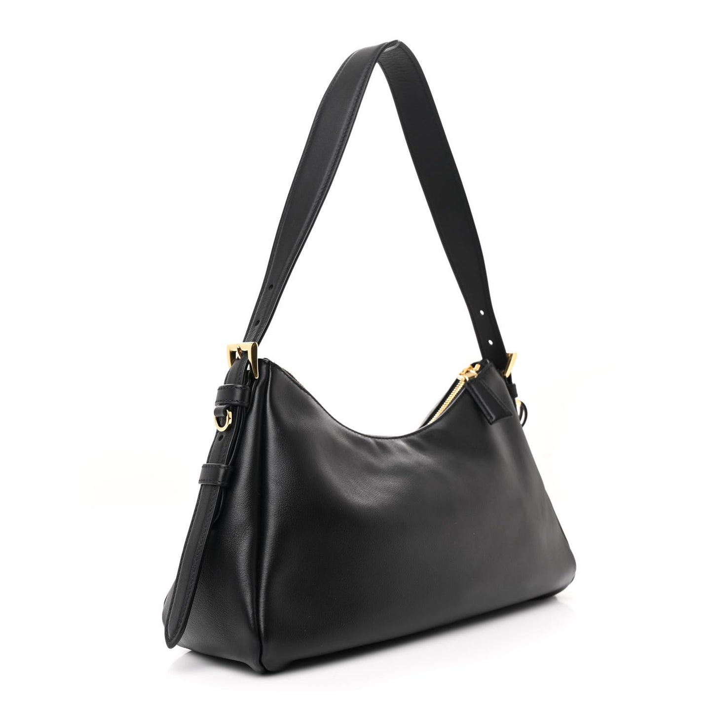 Prada Soft Calfskin Aimee Shoulder Bag Black