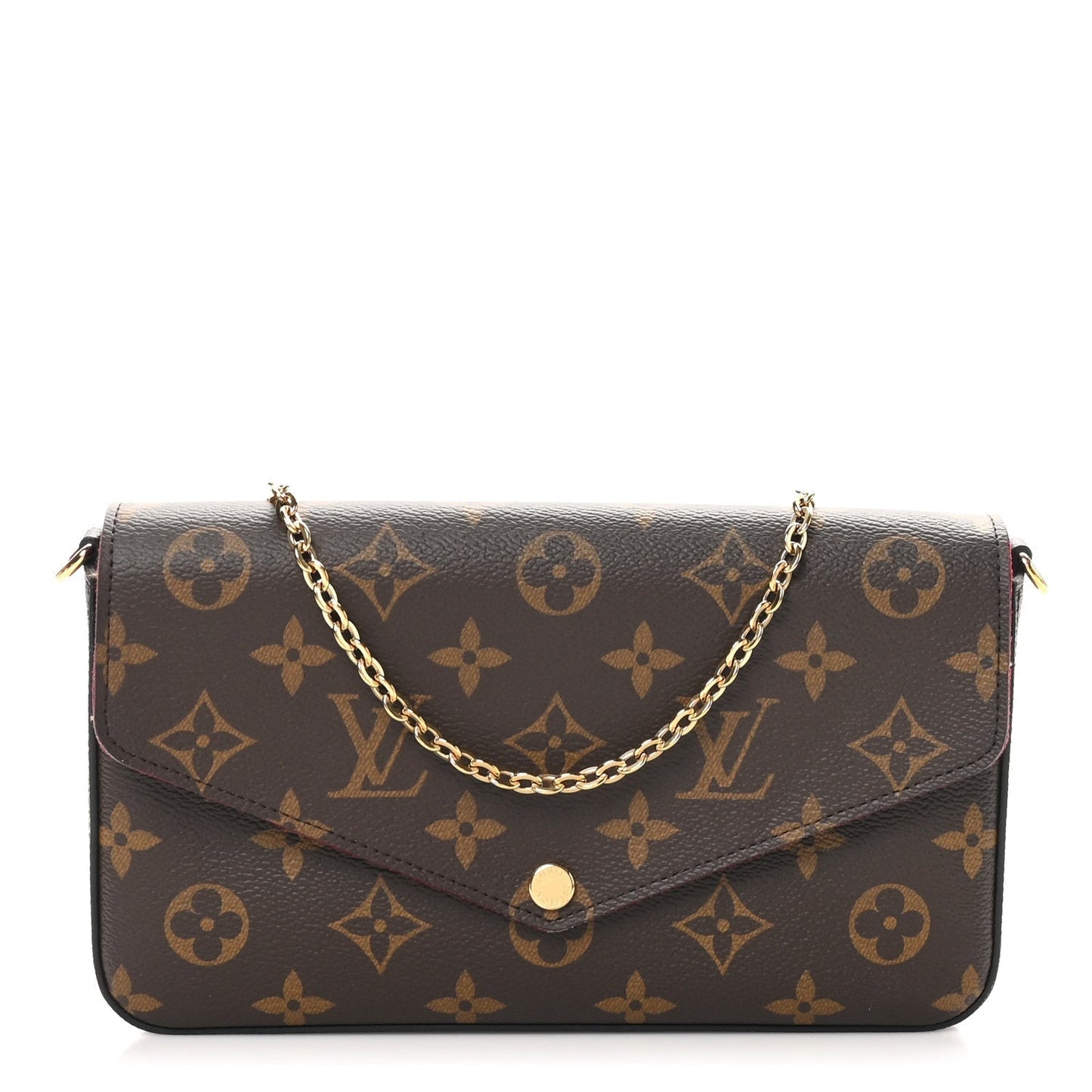 Louis Vuitton Monogram Pochette Felicie Chain Wallet Fuchsia