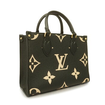 Louis Vuitton Bicolor Monogram Implant On The Go PM Handbag Black
