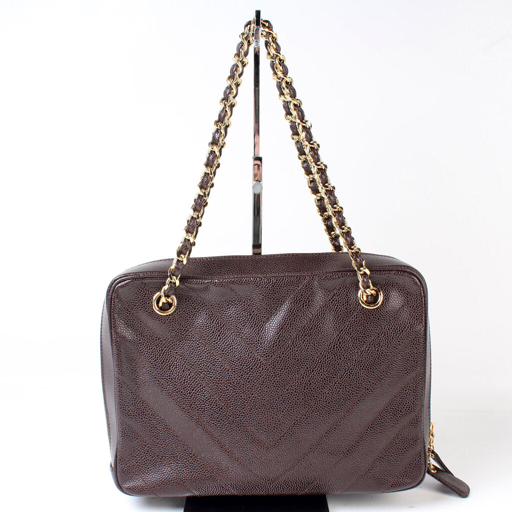 Chanel CC Chevron Pocket Camera Caviar 6M Bag