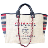 Chanel Deauville Canvas Tote Large Bag