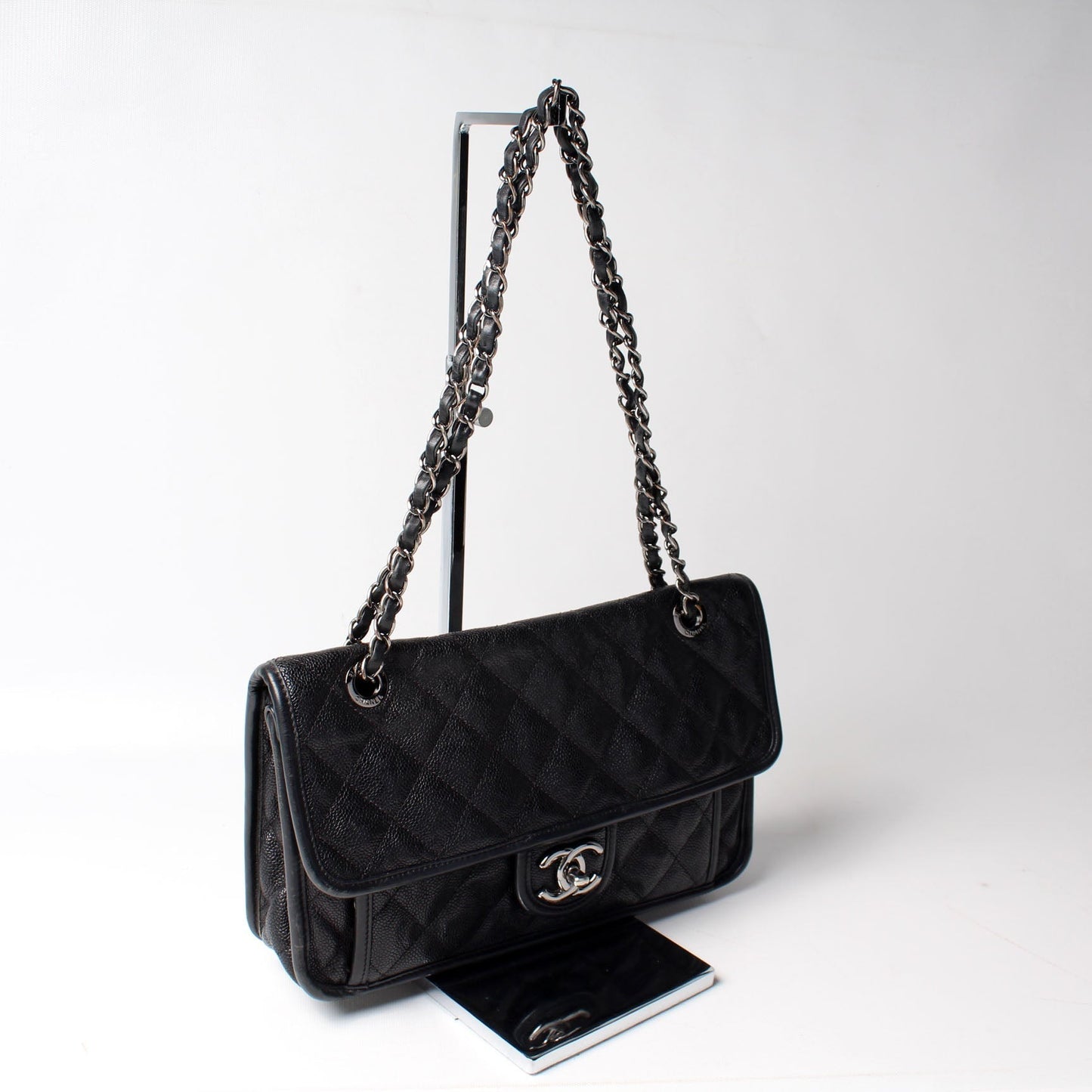 Chanel French Riviera Flap Medium Caviar Bag