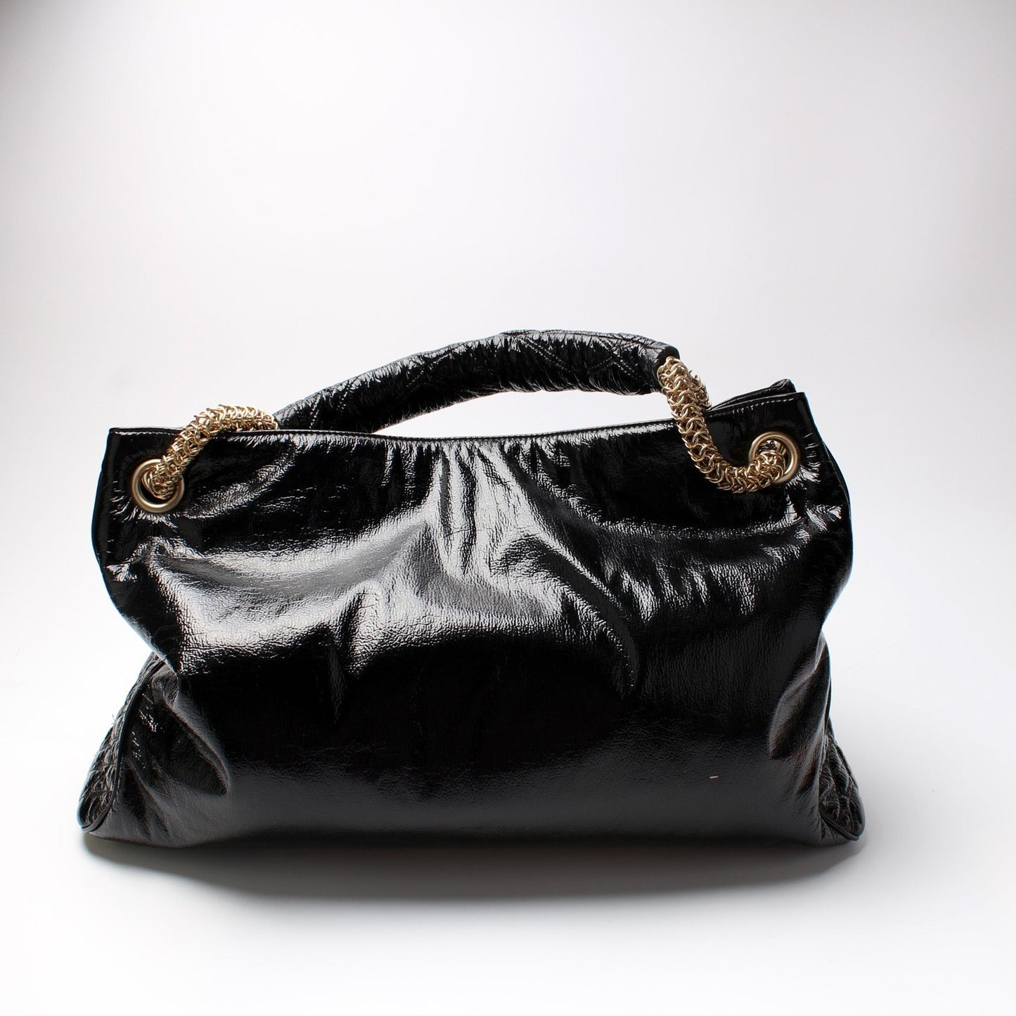 Chanel Patent Leather Rock and Chain Hobo Large Bag